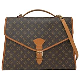 Louis Vuitton-Louis Vuitton Beverly GM Briefcase Bag in Brown Coated Canvas-Brown