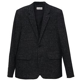 Blazer a quadri Saint Laurent in lana nera Nero