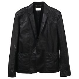 Saint Laurent Western Blazer Jacket in Black Leather Black
