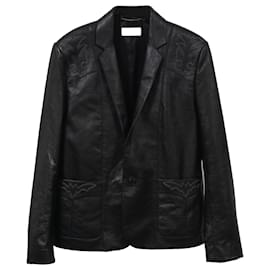 Saint Laurent-Saint Laurent Western Blazer Jacket in Black Leather-Black