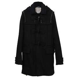 Valentino Garavani Valentino Studded Coat in Black Wool Black