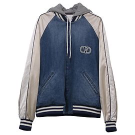 Valentino Garavani Valentino Bomber Jacket in Blue Denim Blue