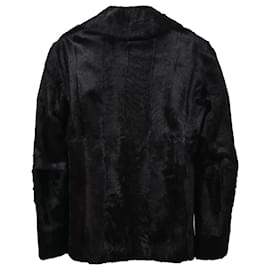 Saint Laurent-Saint Laurent Double-Breasted Jacket in Black Goat Hide-Black