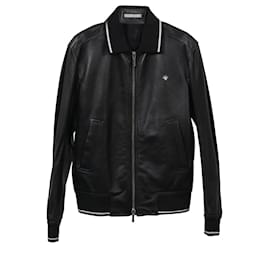 Dior-Dior Bomber Jacket in Black Leather-Black