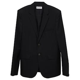 Saint Laurent-Saint Laurent Single-Breasted Blazer in Black Wool-Black