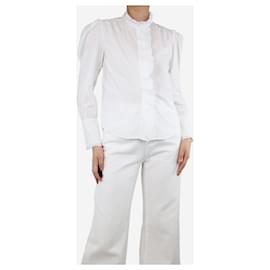 Isabel Marant Etoile-Weißes Hemd mit besticktem Besatz – Größe UK 6-Weiß