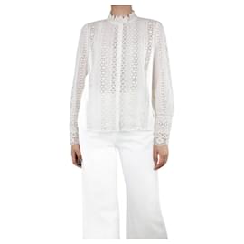 SéZane-Cream broderie anglaise shirt - size UK 10-Cream