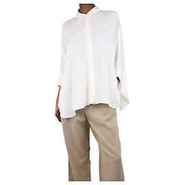 Autre Marque-Cream silk-blend shirt - size UK 6-Cream