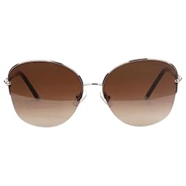 Tiffany & Co-Sonnenbrille mit Ombre-Muster aus goldenem Metall-Golden