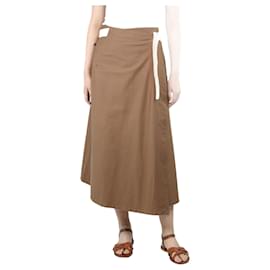 Autre Marque-Falda midi cruzada marrón - talla UK 12-Castaño