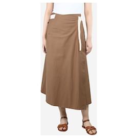Autre Marque-Brown wrap midi skirt - size UK 12-Brown