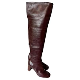 Louis Vuitton-Louis Vuitton thigh-high boots-Dark red