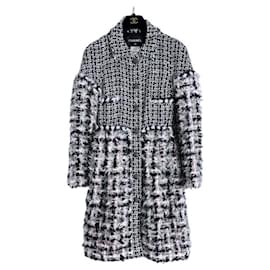 Chanel-12K$ Arktis Eis Flauschiger Tweed Mantel-Mehrfarben