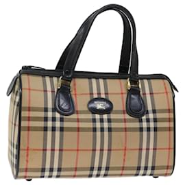 Autre Marque-Burberrys Nova Check Boston Bag Canvas Beige Auth yk11862-Beige