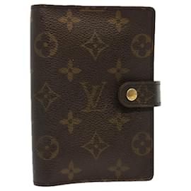 Louis Vuitton-LOUIS VUITTON Monogramm Agenda PM Tagesplaner Cover R.20005 LV Auth 70724-Monogramm