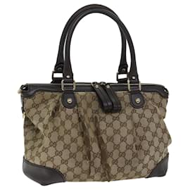 Gucci-GUCCI GG Canvas Handtasche Beige 247902 Auth 71513-Beige