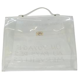 Hermès-HERMES Vinyl Kelly Hand Bag Vinyl Clear Auth yk11809-Other
