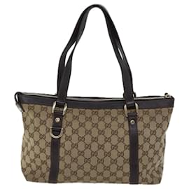 Gucci-GUCCI GG Canvas Shoulder Bag Beige 141470 auth 72027-Beige