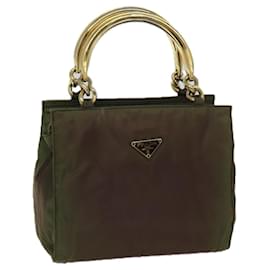 Prada-PRADA Hand Bag Nylon Khaki Auth 72012-Khaki
