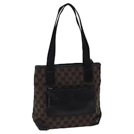 Gucci-GUCCI GG Canvas Tote Bag Brown 019 0402 Auth yk11958-Brown
