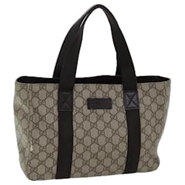 Gucci-GUCCI GG Supreme Hand Bag PVC Beige 141976 auth 70862-Beige