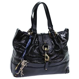 Chloé Chloe Kerala Handtasche Emaille Schwarz Auth yb548 Schwarz