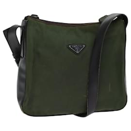 Prada-PRADA Shoulder Bag Nylon Khaki Auth 72009-Khaki