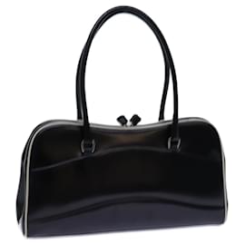 Prada-PRADA Hand Bag Leather Black Auth 71493-Black