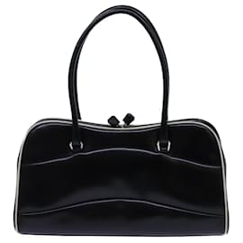 Prada-PRADA Hand Bag Leather Black Auth 71493-Black