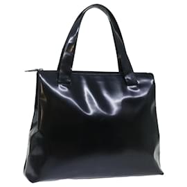 Prada-PRADA Tote Bag Enamel Black Auth bs13660-Black