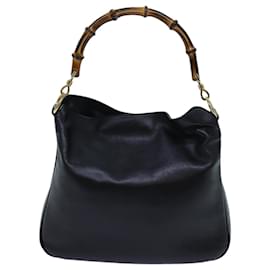 Gucci-GUCCI Borsa a tracolla in bambù Pelle 2modo nero 001 1998 1638 au b13384-Nero