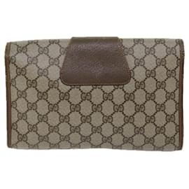 Gucci-GUCCI GG Canvas Web Sherry Line Clutch Bag PVC Beige Green Red Auth bs13629-Red,Beige,Green