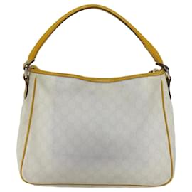 Gucci-GUCCI GG Canvas Shoulder Bag PVC White Yellow Auth ar11691-White,Yellow