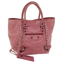 Balenciaga-BALENCIAGA The Sunday Hand Bag Leather Pink Auth 71337-Pink