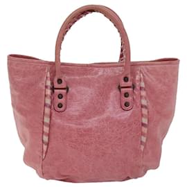 Balenciaga-BALENCIAGA The Sunday Hand Bag Leather Pink Auth 71337-Pink