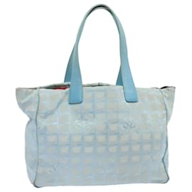 Chanel-CHANEL New Travel Line Handtasche Nylon Blau CC Auth ep4016-Blau