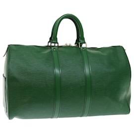 Louis Vuitton-Louis Vuitton Epi Keepall 45 Boston Bag Green M42974 LV Auth 71041-Green