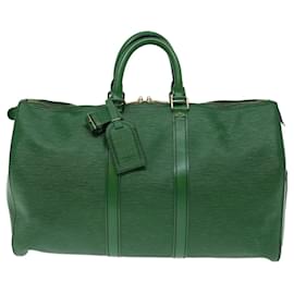 Louis Vuitton-Louis Vuitton Epi Keepall 45 Boston Bag Green M42974 LV Auth 71041-Green