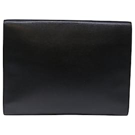 Loewe-LOEWE Anagram Clutch Bag Leather Black Auth fm3350-Black
