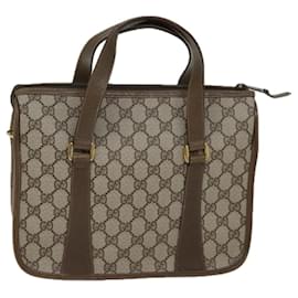 Gucci-GUCCI GG Canvas Web Sherry Line Hand Bag PVC 2way Beige Green Red Auth 71167-Red,Beige,Green