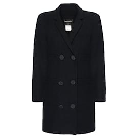 Chanel-Veste en tweed noir et marine avec boutons CC.-Multicolore