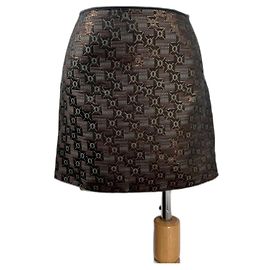 Marni Metallic Matelassé Skirt Brown Silk Wool Brown Multiple colors