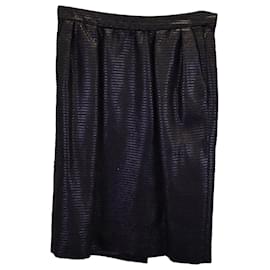 Jupe Texturée Saint Laurent en Polyester Noir Noir