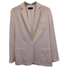 Einreihiger Blazer von Joseph aus elfenbeinfarbener Seide Weiß Roh