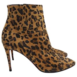 Christian Louboutin-Christian Louboutin Eloise 85 Ankle Boots in Animal Print Suede-Other