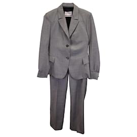 Saint Laurent-Yves Saint Laurent Checked Suit in Grey Wool-Grey