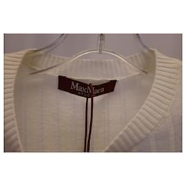 Max Mara-Pull tricoté Max Mara en laine blanche-Blanc