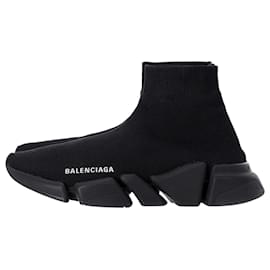 Balenciaga-Balenciaga-Geschwindigkeit 2.0 Sneakers aus schwarzem recyceltem Polyester-Schwarz