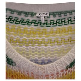 Loewe-Loewe Suéter listrado com aplique de anagrama em mohair multicolor-Outro