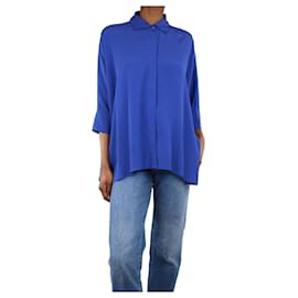 Autre Marque-Blaues Hemd aus Seidenmischung – Größe UK 6-Blau